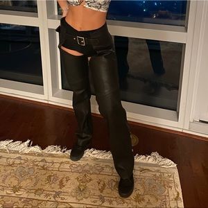 Chaps Leather Motorcycle Pants